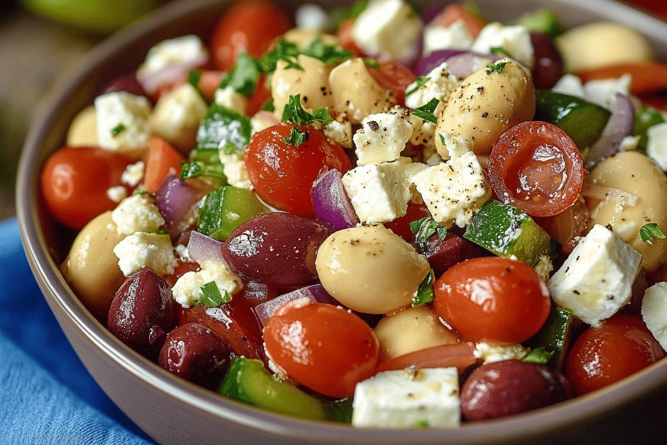 Salade grecque aux pois chiches délicieuse