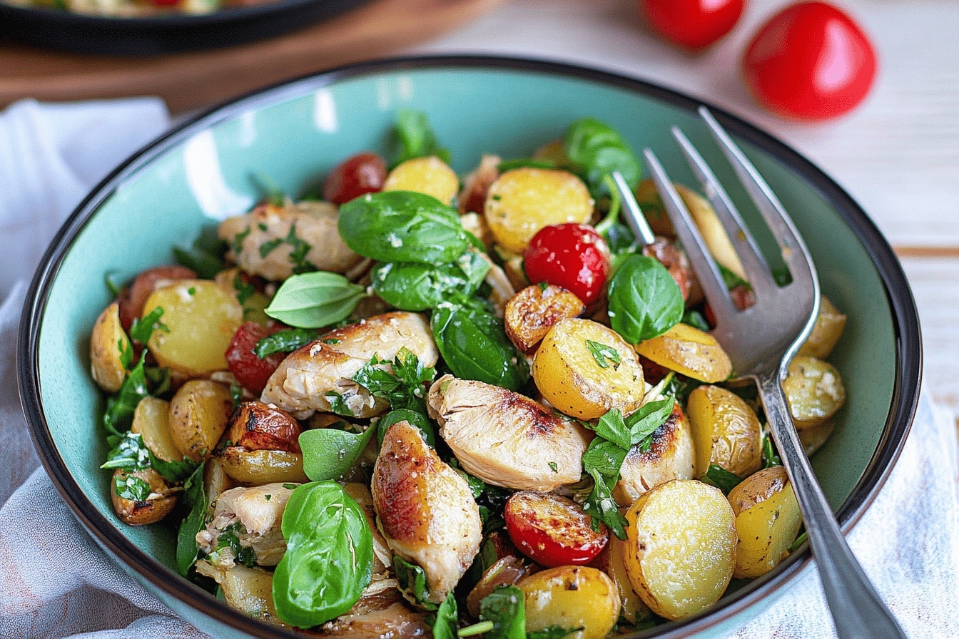 Salade de poulet et pommes de terre : une recette simple et délicieuse