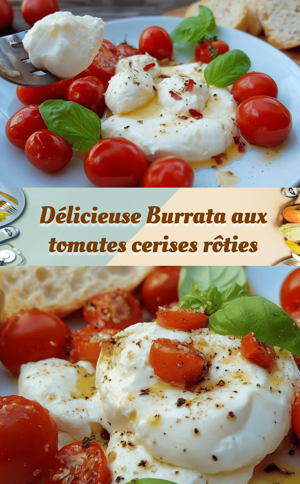 Délicieuse Burrata aux tomates cerises rôties