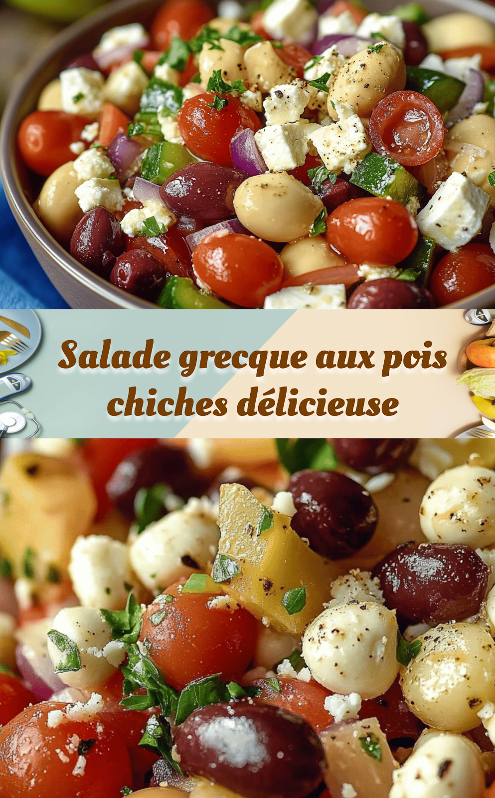 Salade grecque aux pois chiches délicieuse