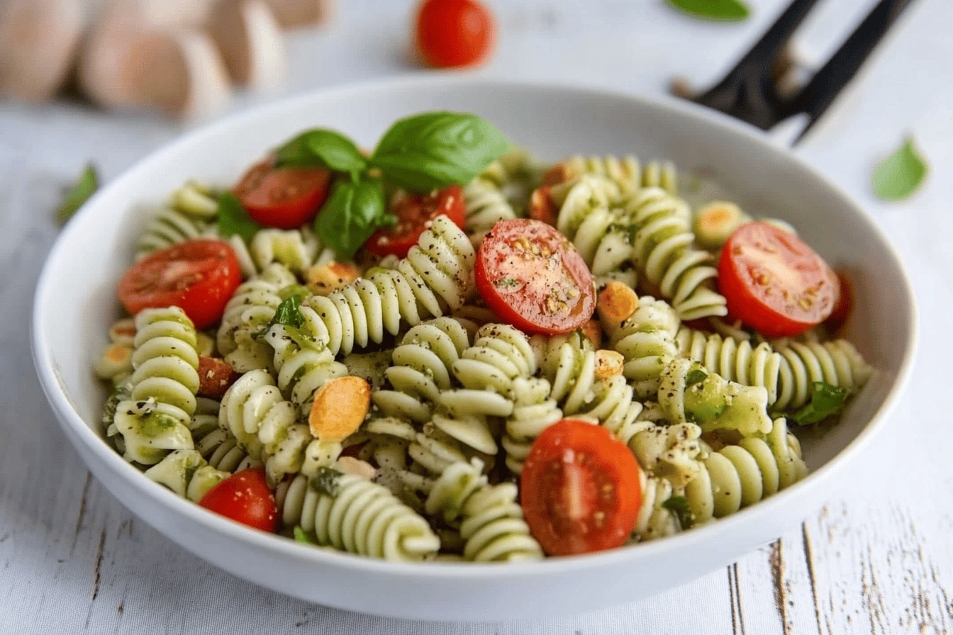 La meilleure salade de pâtes au basilic facile