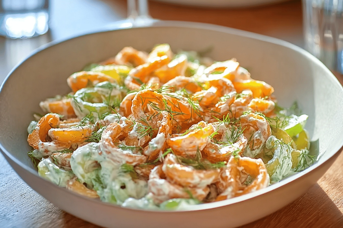 Salade de frites tourbillons au concombre