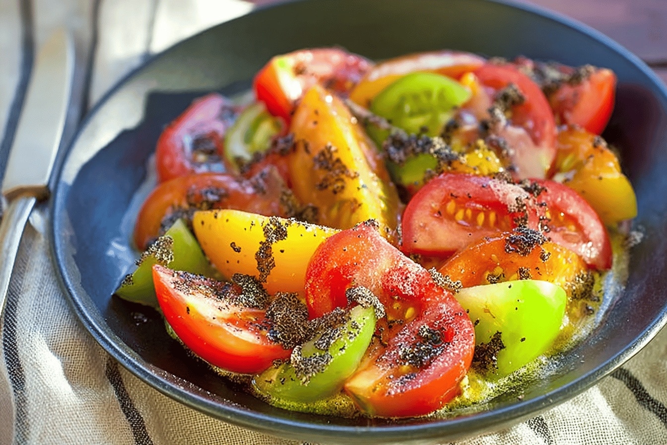Salade de tomates à la truffe comme à la Coquillade