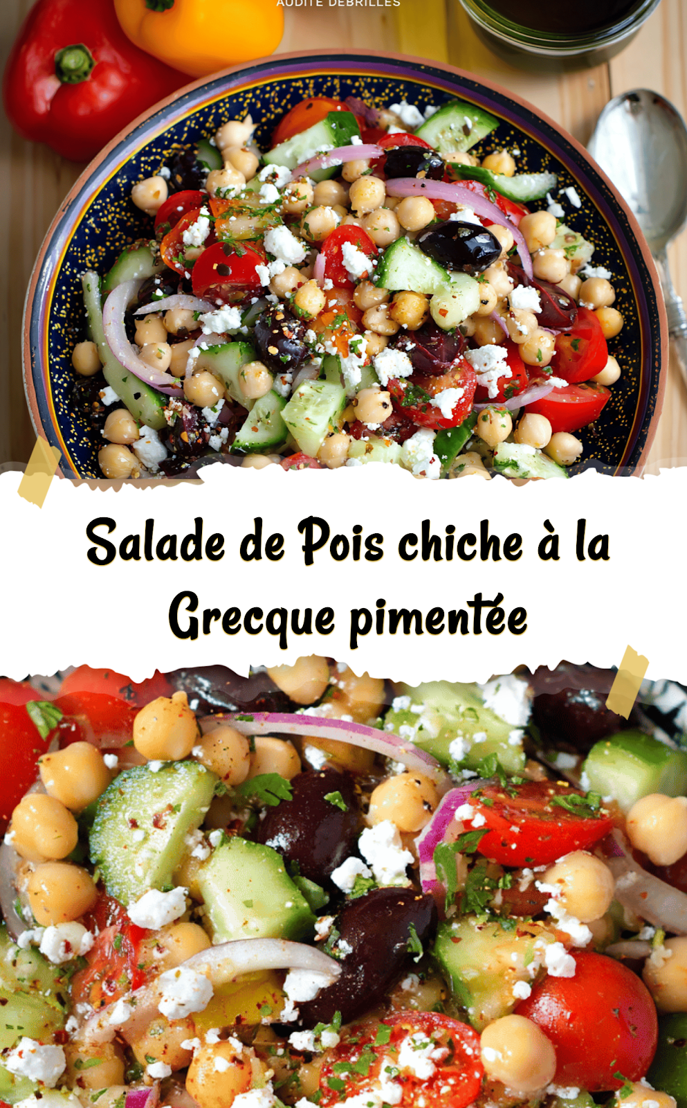 Salade de Pois chiche à la Grecque pimentée