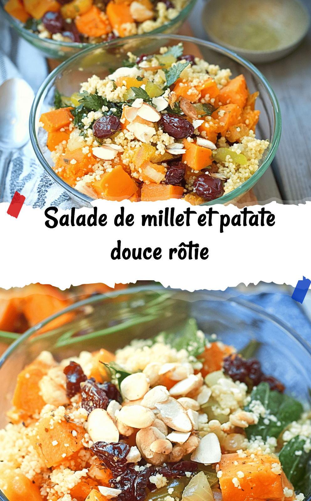 Salade de millet et patate douce rôtie