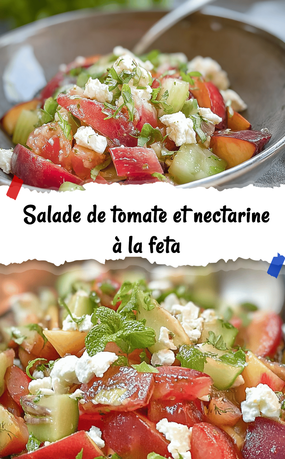 Salade de tomate et nectarine à la feta
