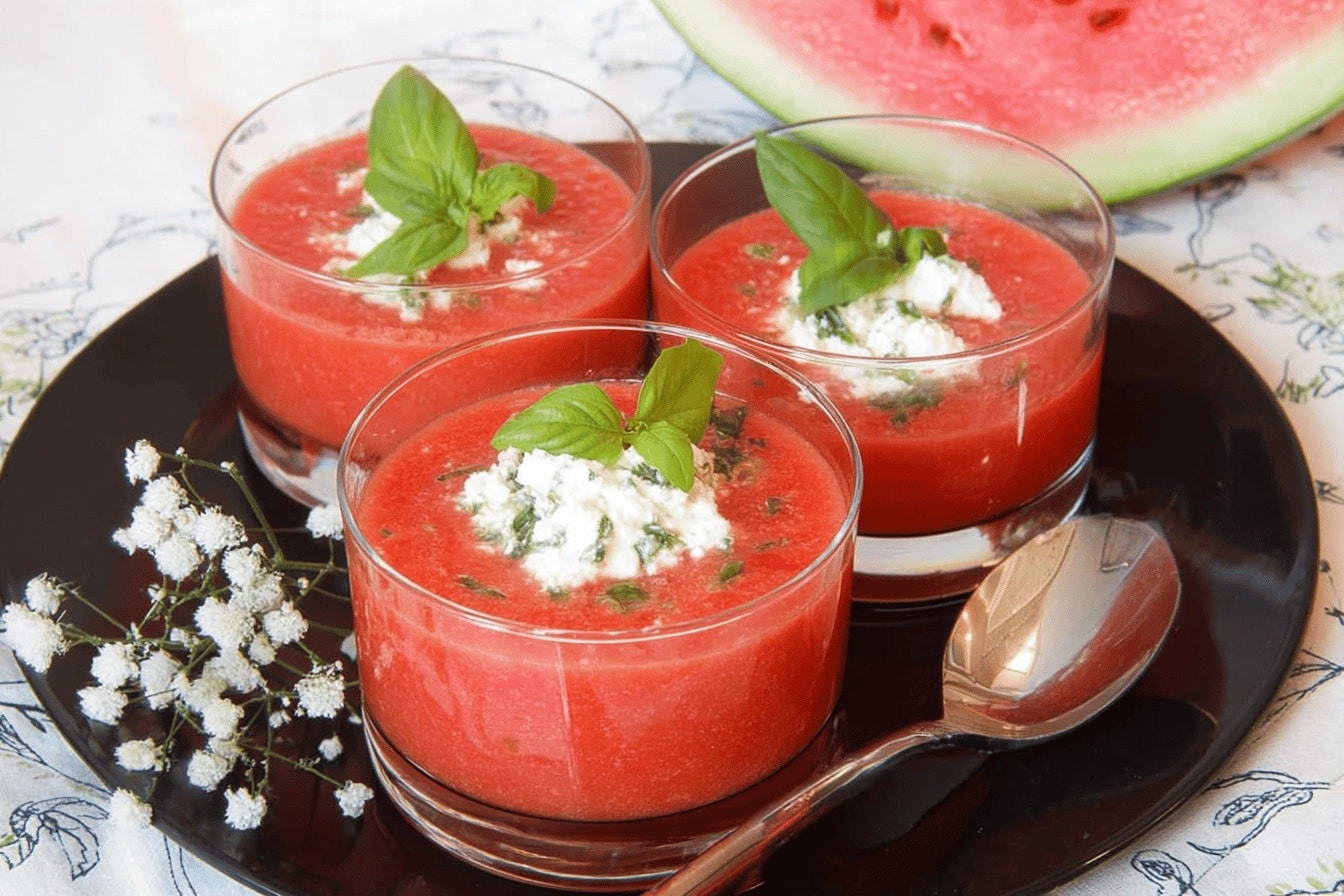 Gaspacho glacé pastèque ricotta : recette fraîche et gourmande parfaite for summer