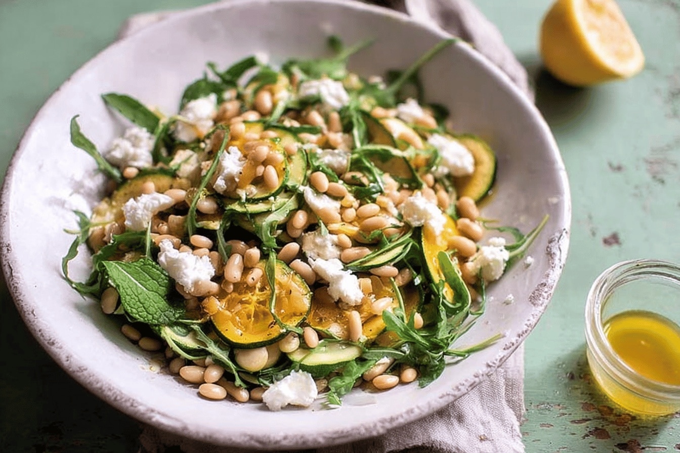 Salade de courgettes grillées et haricots blancs
