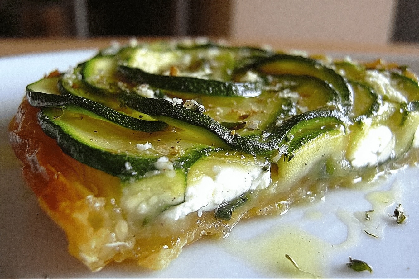 Tatin de courgettes à la feta et romarin