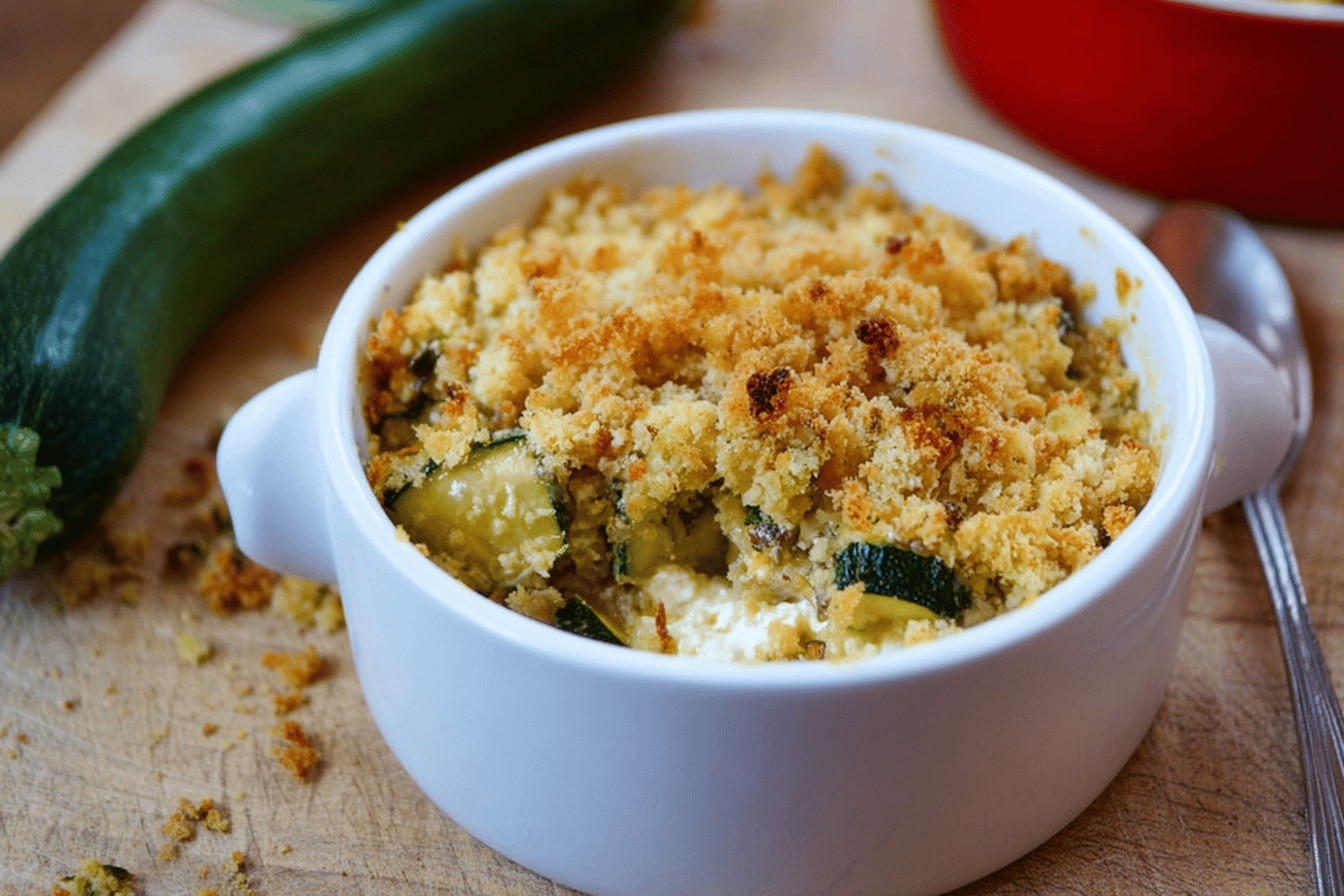 Crumble salé courgette chèvre : recette facile et gourmande