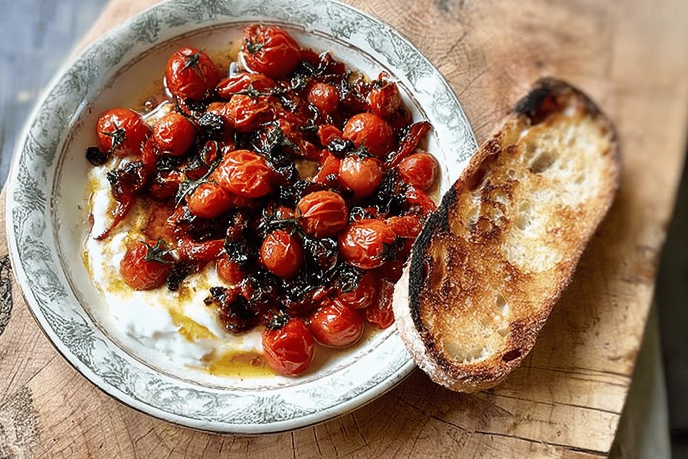 Tomates Cerises Rôties au Miel sur Féta Fouettée – Recette Facile et Gourmande Must-Try