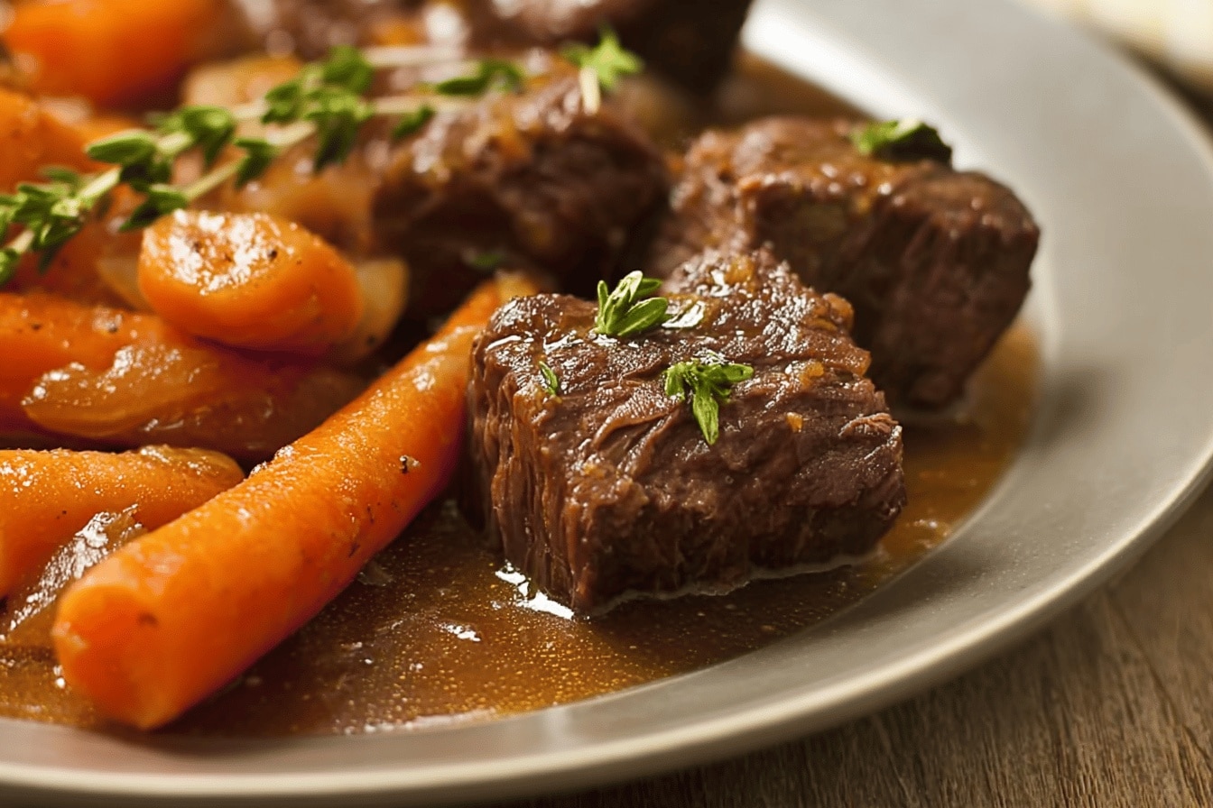 Bœuf braisé aux carottes : Recette facile et 5 étoiles, savoureuse et réconfortante
