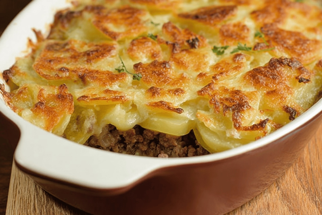 Casserole de Pommes de Terre au Fromage & Bœuf Haché – Recette Facile et Familiale