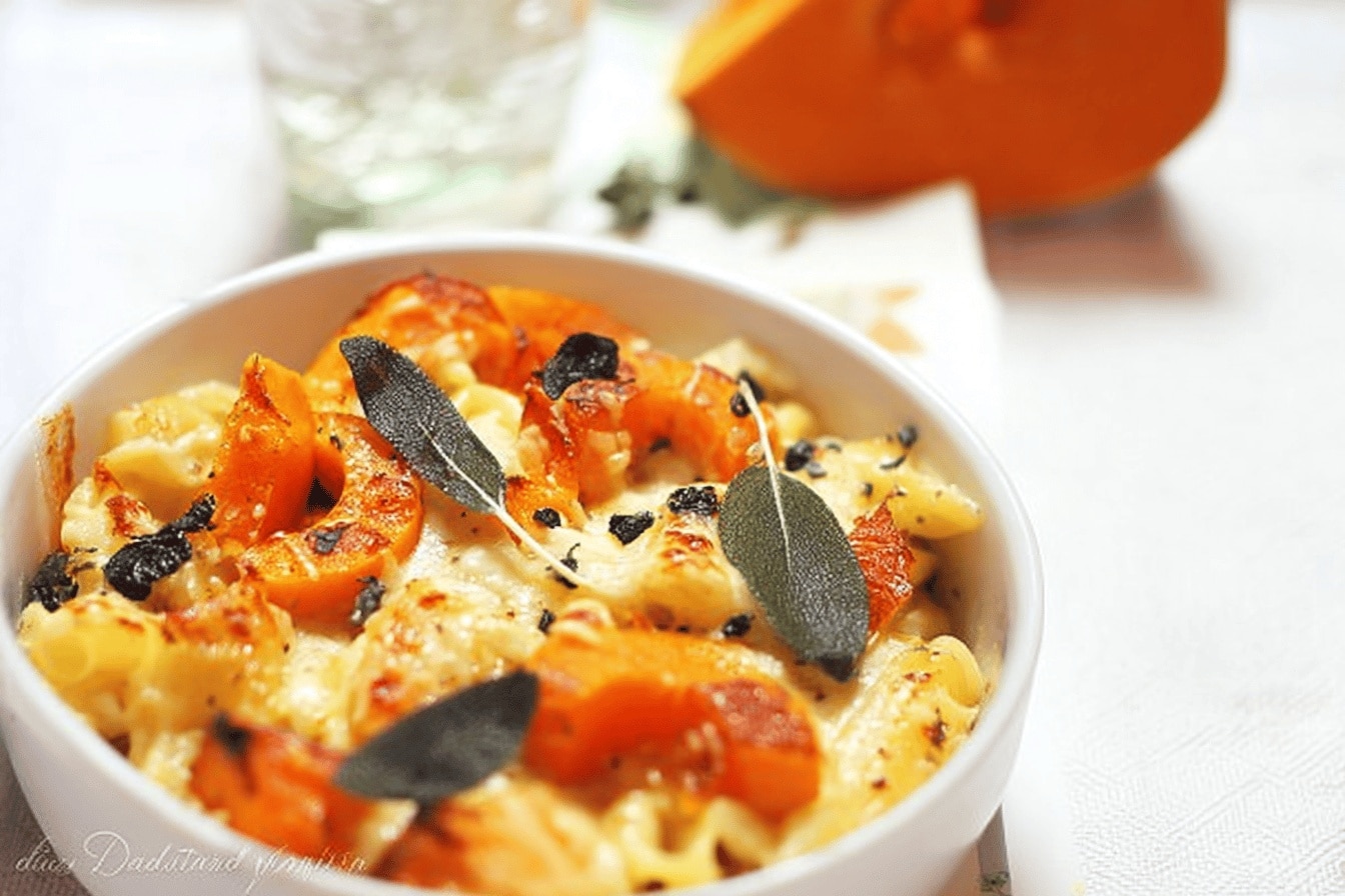 Gratin de pâtes à la courge butternut et mozzarella – Recette facile, saine et familiale