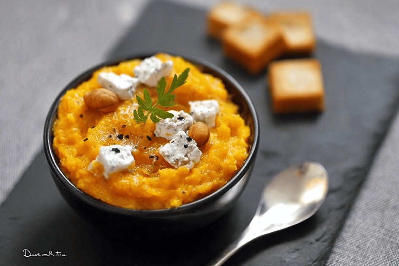 Purée de courge butternut au chèvre – Recette facile, saine et gourmande