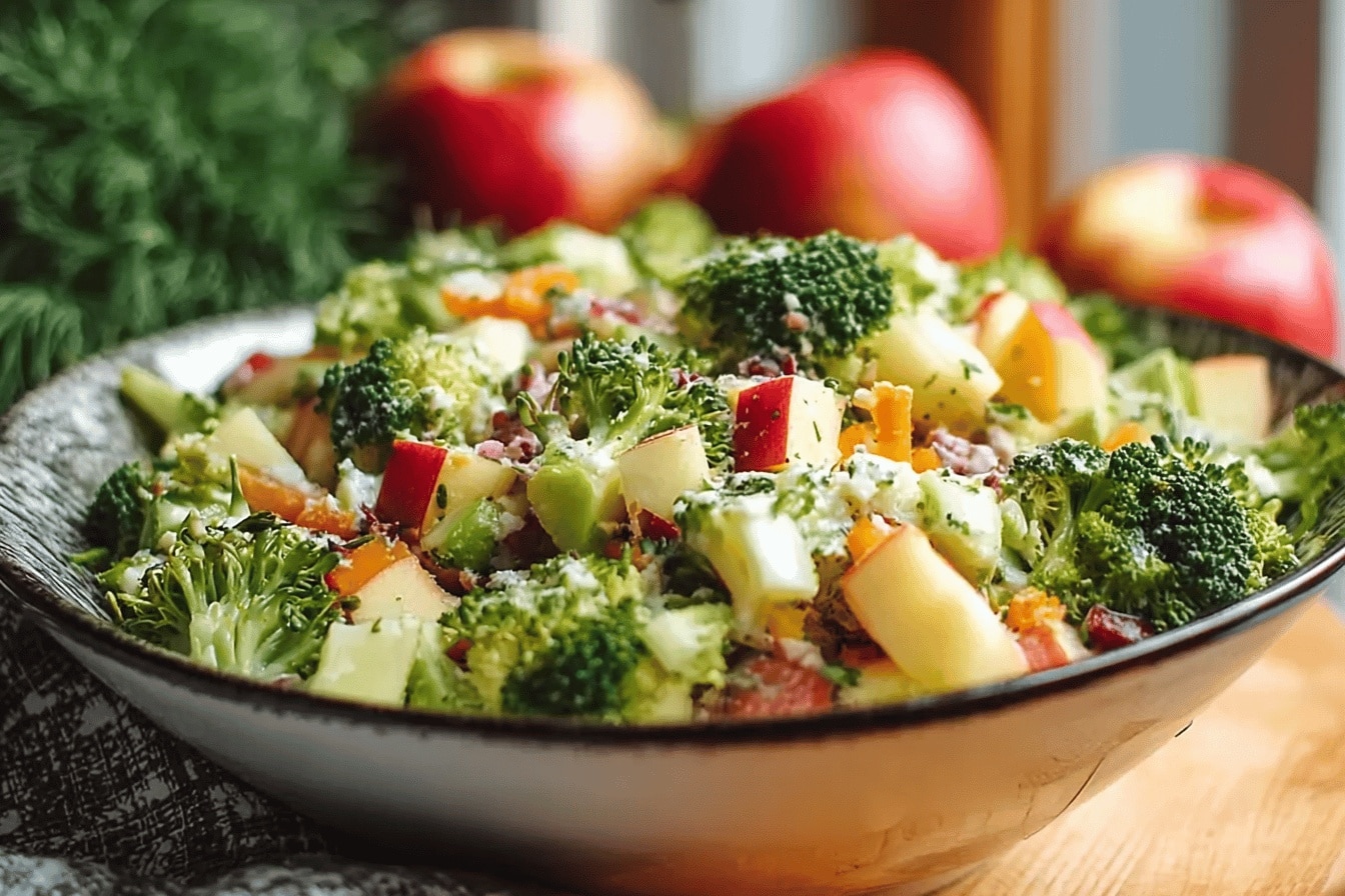 Salade croquante de brocoli et pommes – Recette saine, facile et irrésistible !