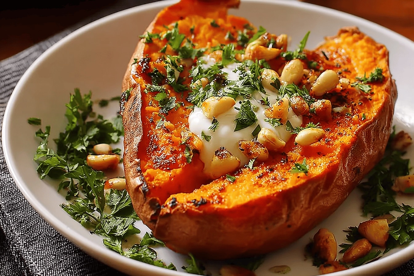 patate douce rôtie au yaourt