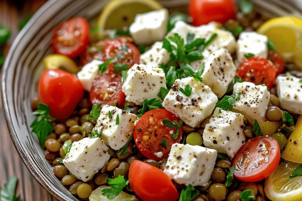 Salade de lentilles et feta