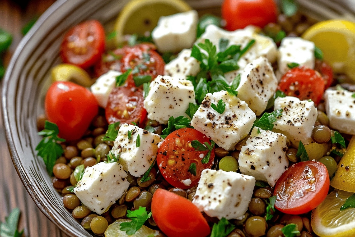Salade de lentilles et feta