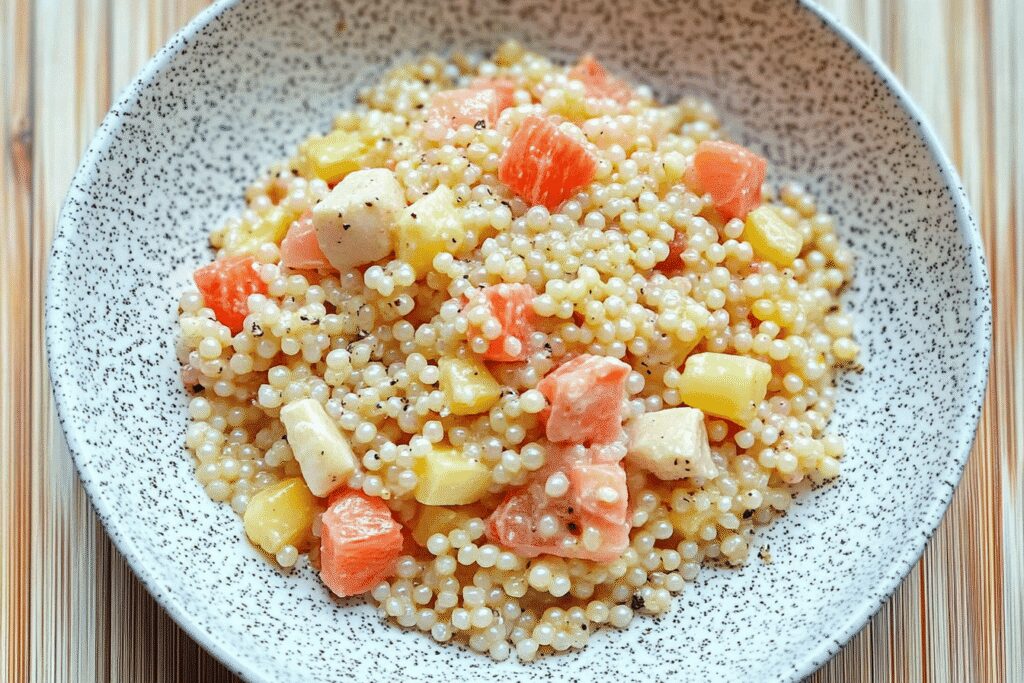 Salade de perles aux crevettes