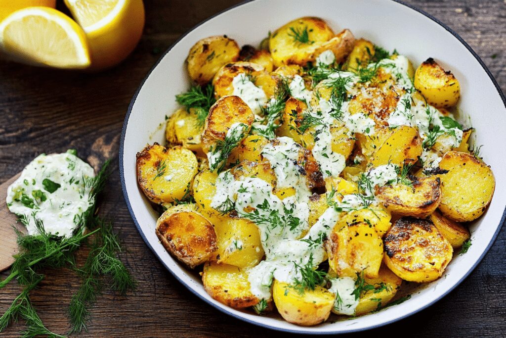 Salade de pommes de terre écrasées