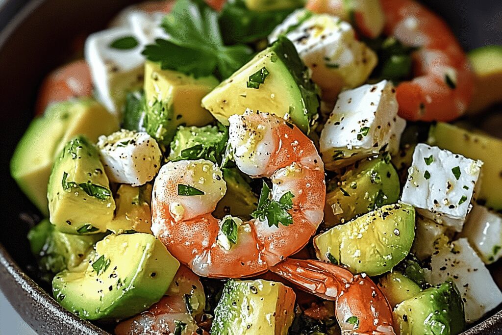 Salade fraîcheur crevettes avocat