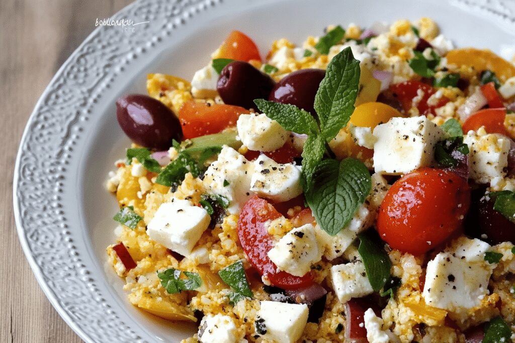 Salade méditerranéenne boulgour feta