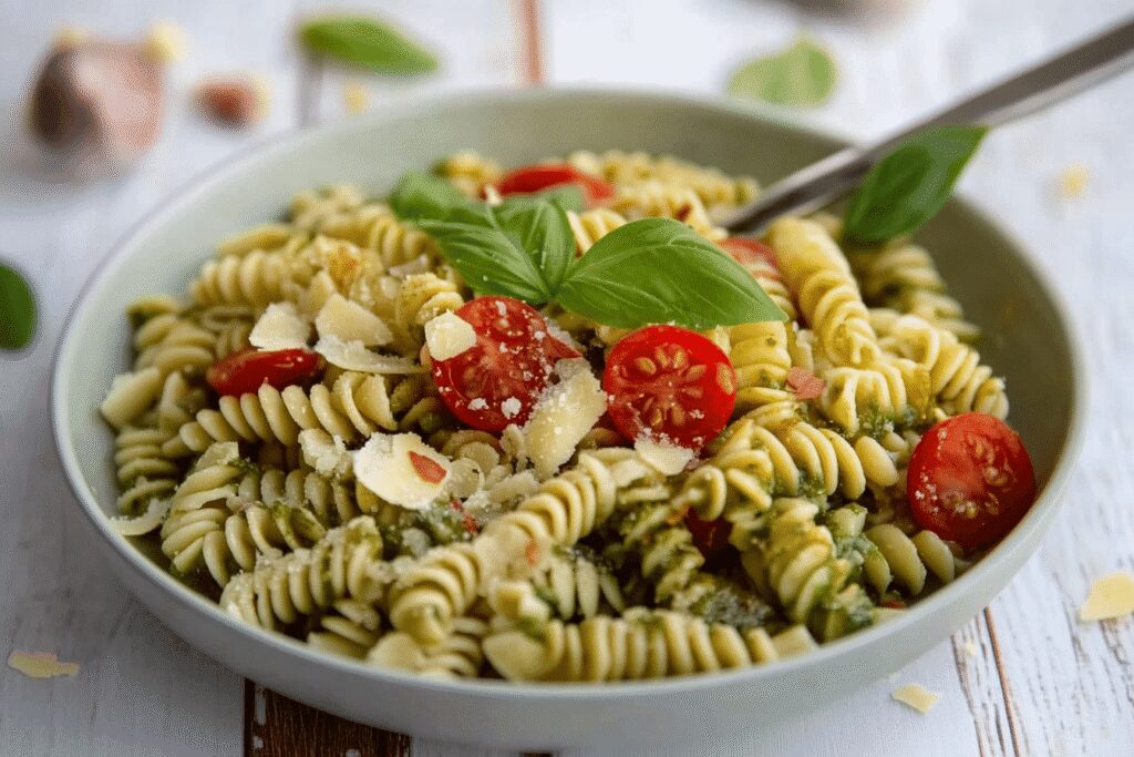 Salade de pâtes au basilic