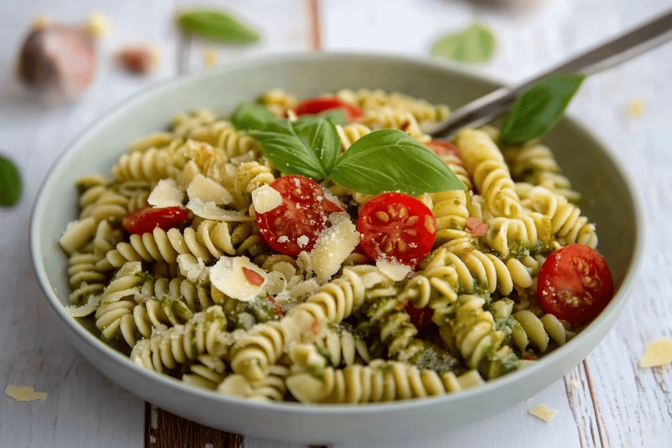 Salade de pâtes au basilic