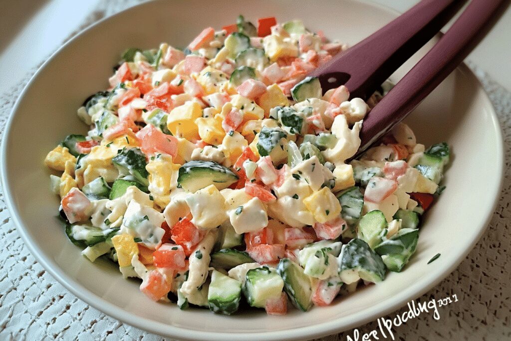 Salade légère poulet crudités