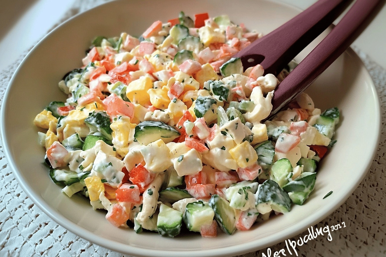 Salade légère poulet crudités