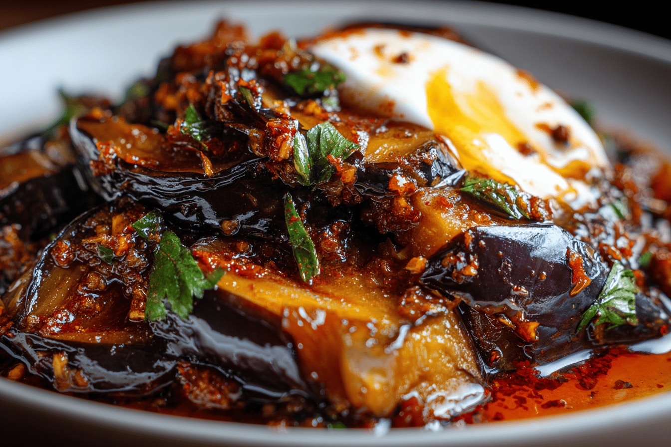 aubergine confite aux epices et yaourt