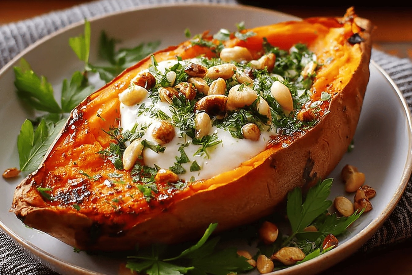 patate douce rôtie au yaourt