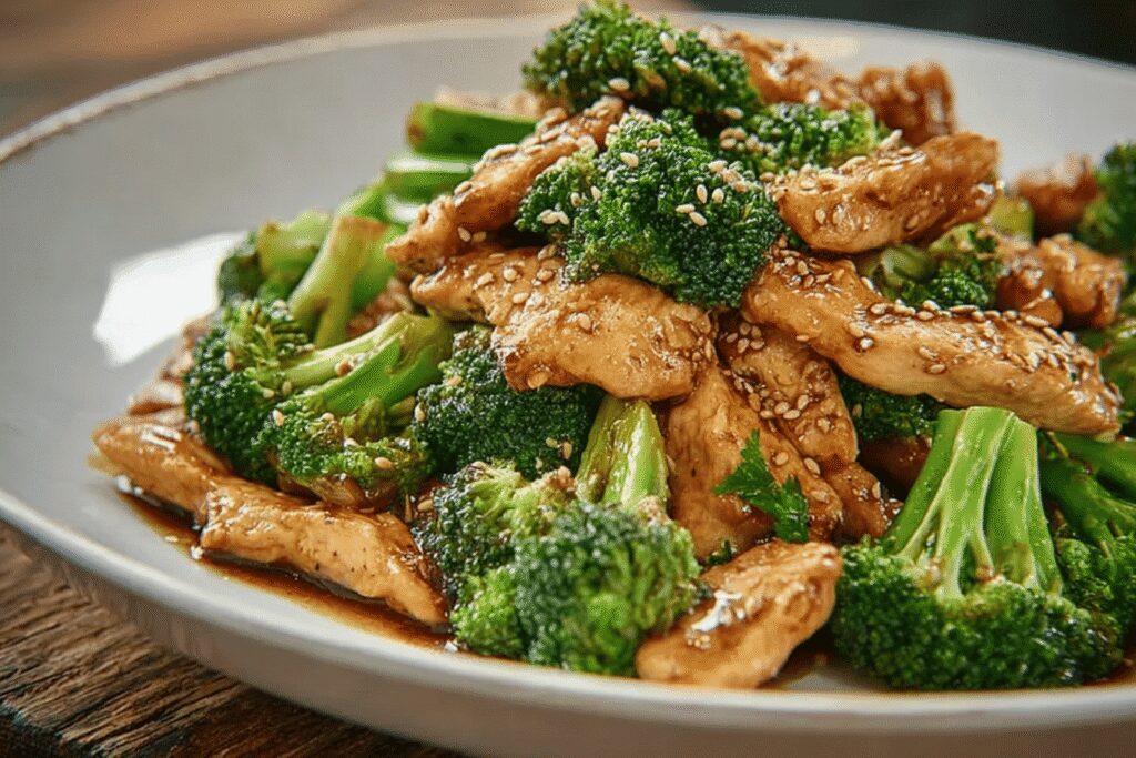 poulet sauté au brocoli