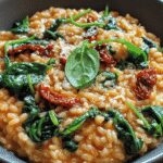 risotto aux tomate séchée et épinard frais